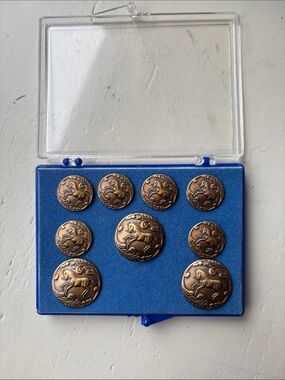 Antique Bronze Horse Motif Button Set